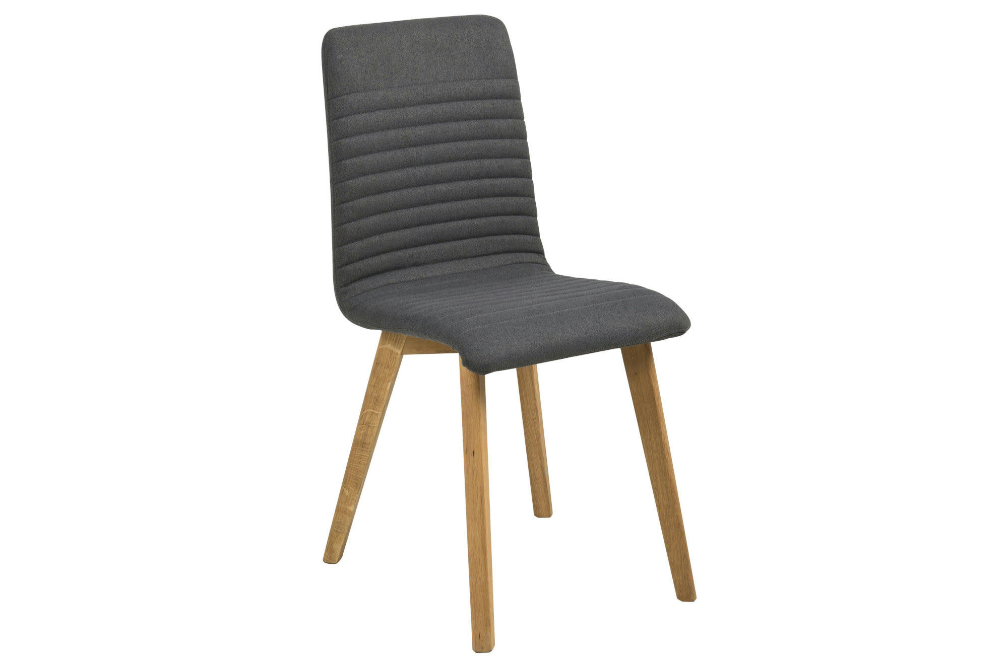 ROSA - Lot de 2 chaises tissu et bois chêne