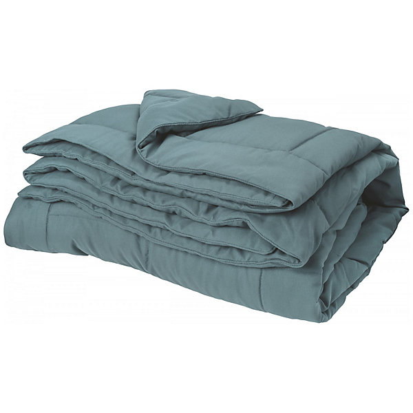 Dessus de lit polyester microfibre 240x220 cm LAZY bleu orage 150g/m2