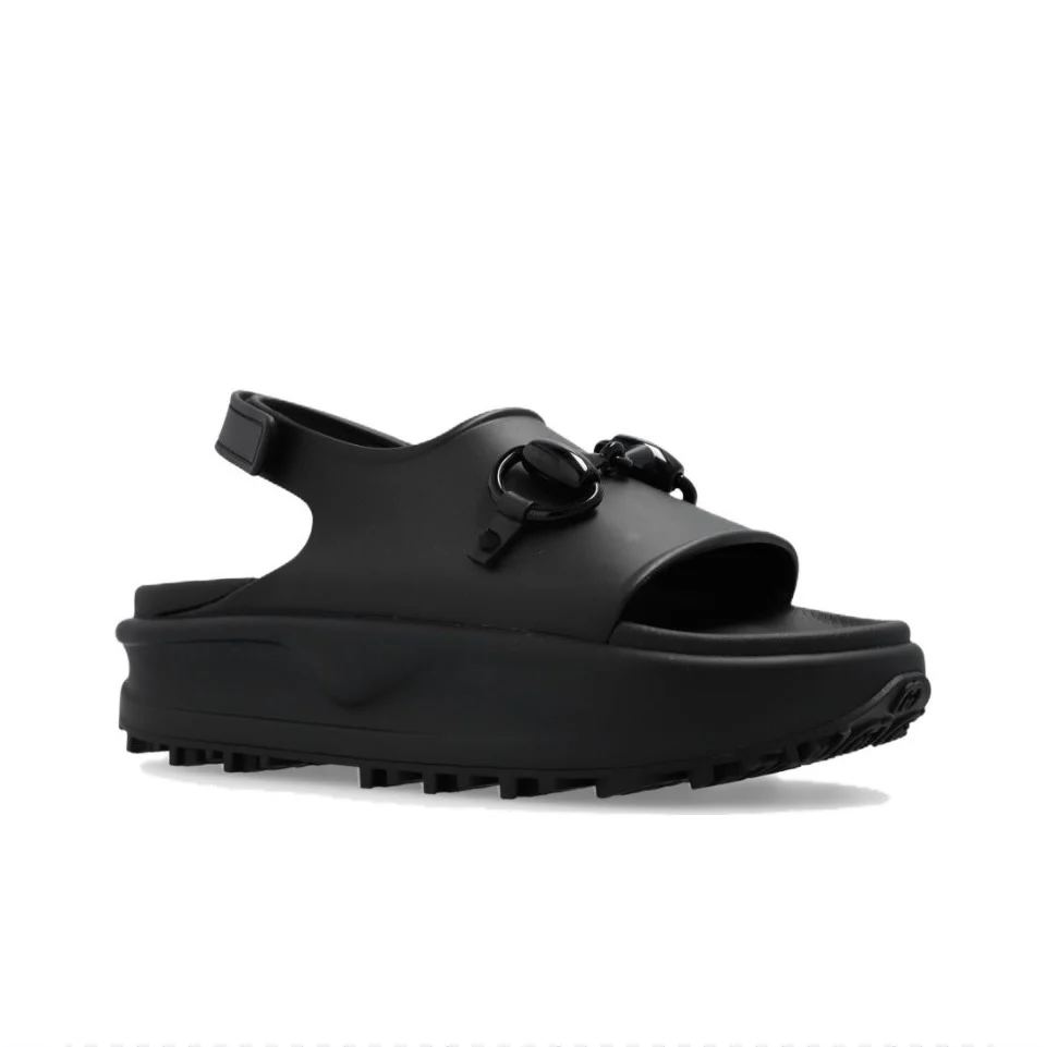 Gucci Shoes Rubber Thick-Soled Hook And Loop Fsteners Slide Sandal