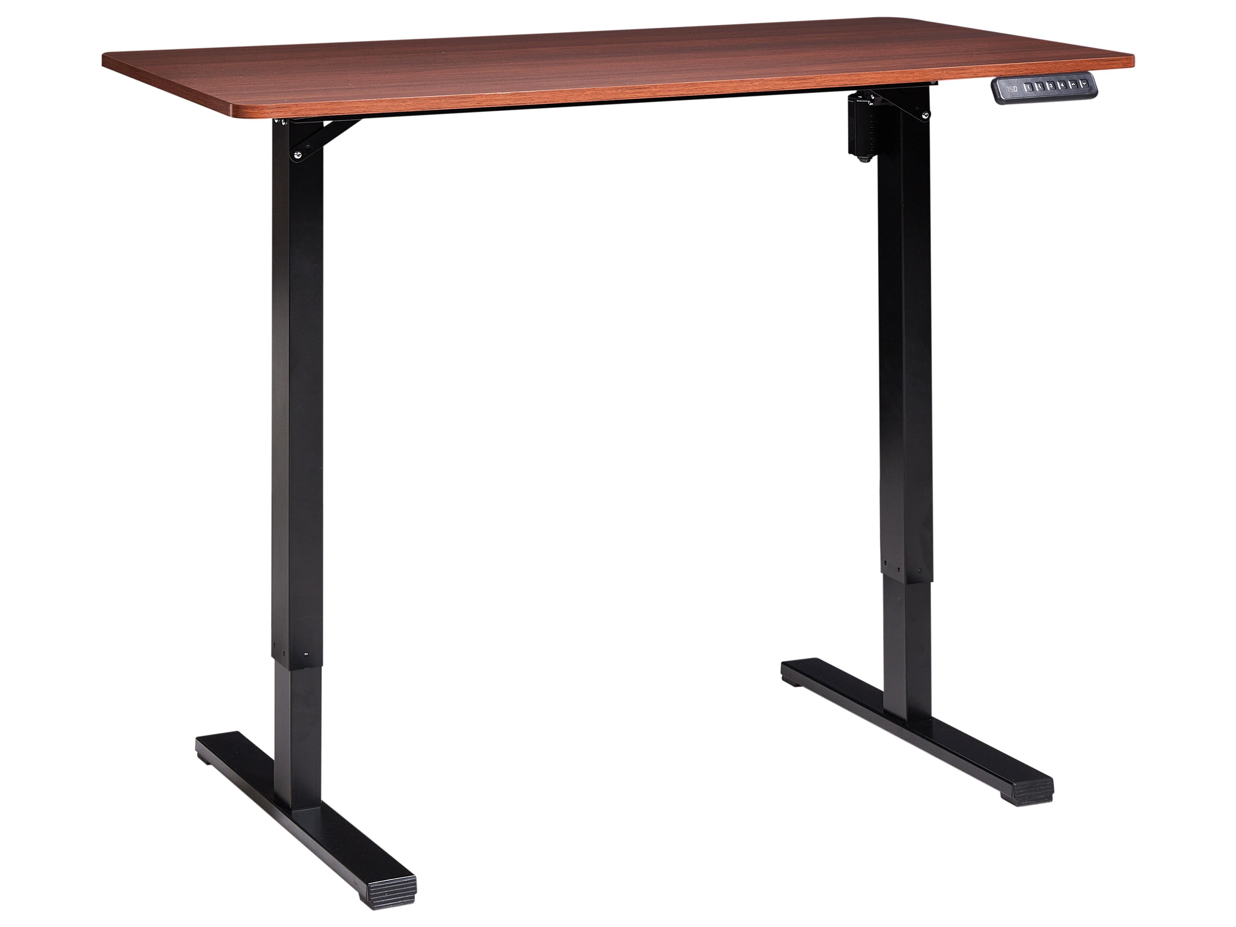 Electric Adjustable Standing Desk TAVARES Brown/ Black 120 cm 60 cm