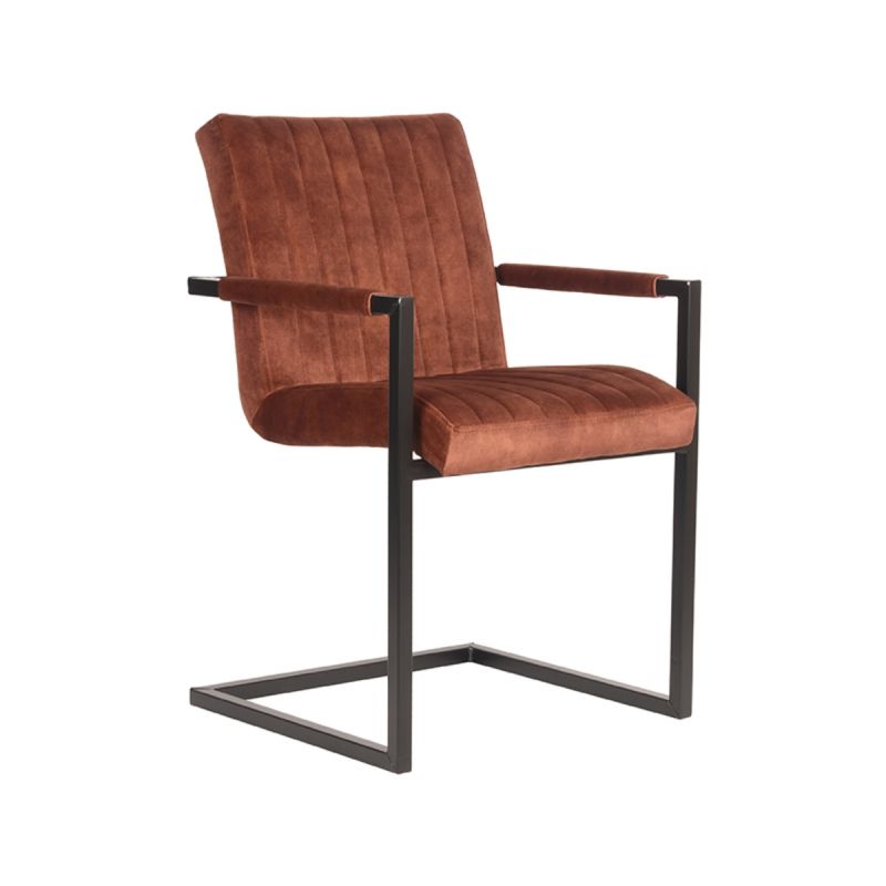 LABEL51 Eetkamerstoel Milo - Bruin Velvet - Set van 2