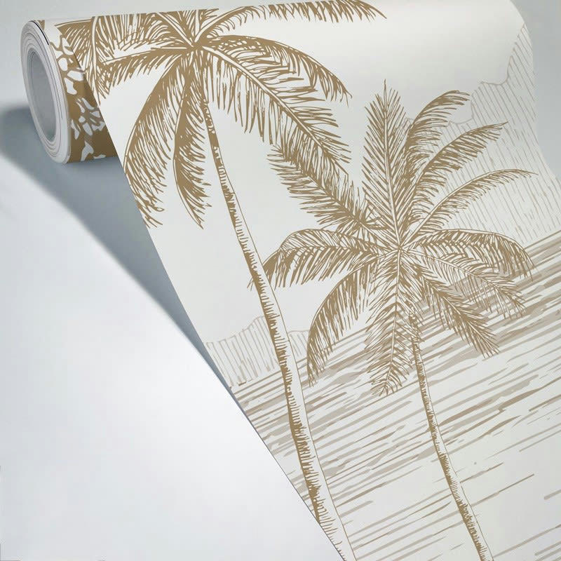 LA PLAGE PECAN - Papier Peint Panoramique L432xH270cm Marron Bord de mer