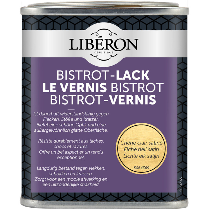 Vernis pour meubles Bistrot chêne clair satiné 0,25 L LIBERON