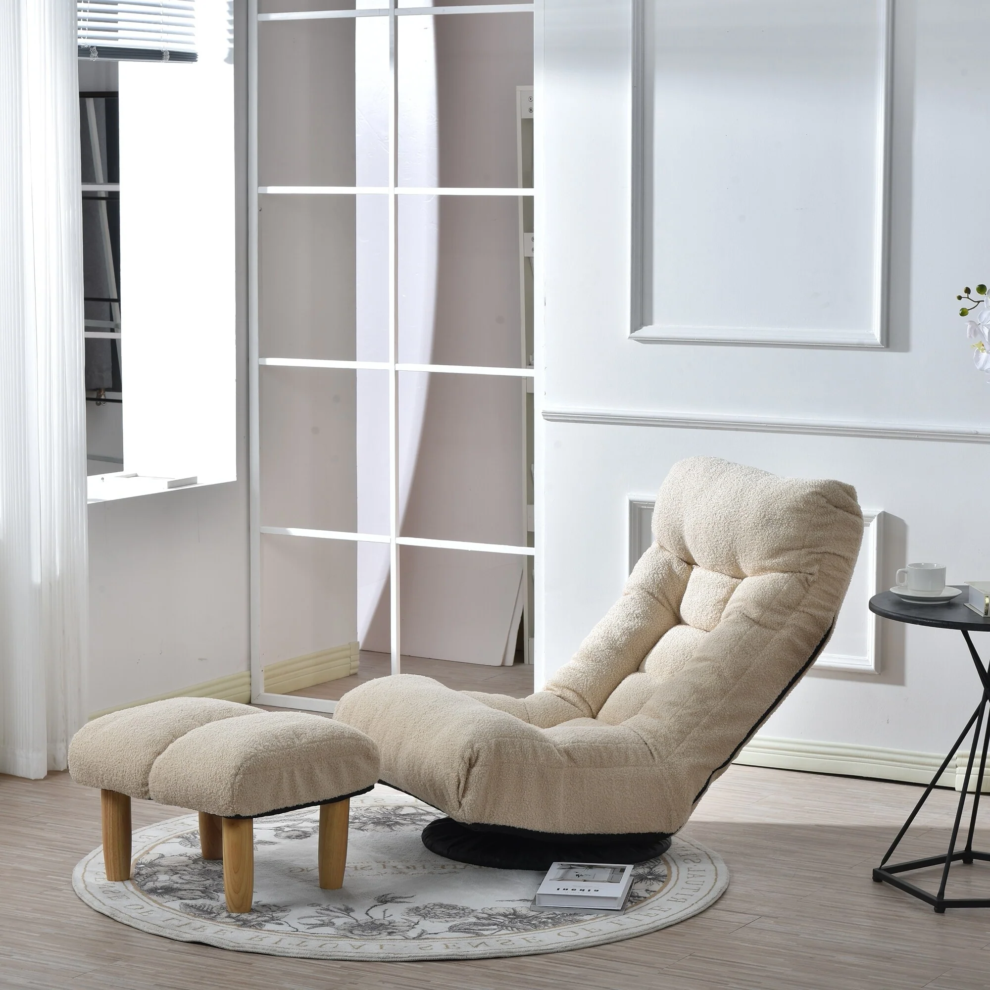 White Single Sofa Reclining Chair Japanese Chair Lazy Sofa