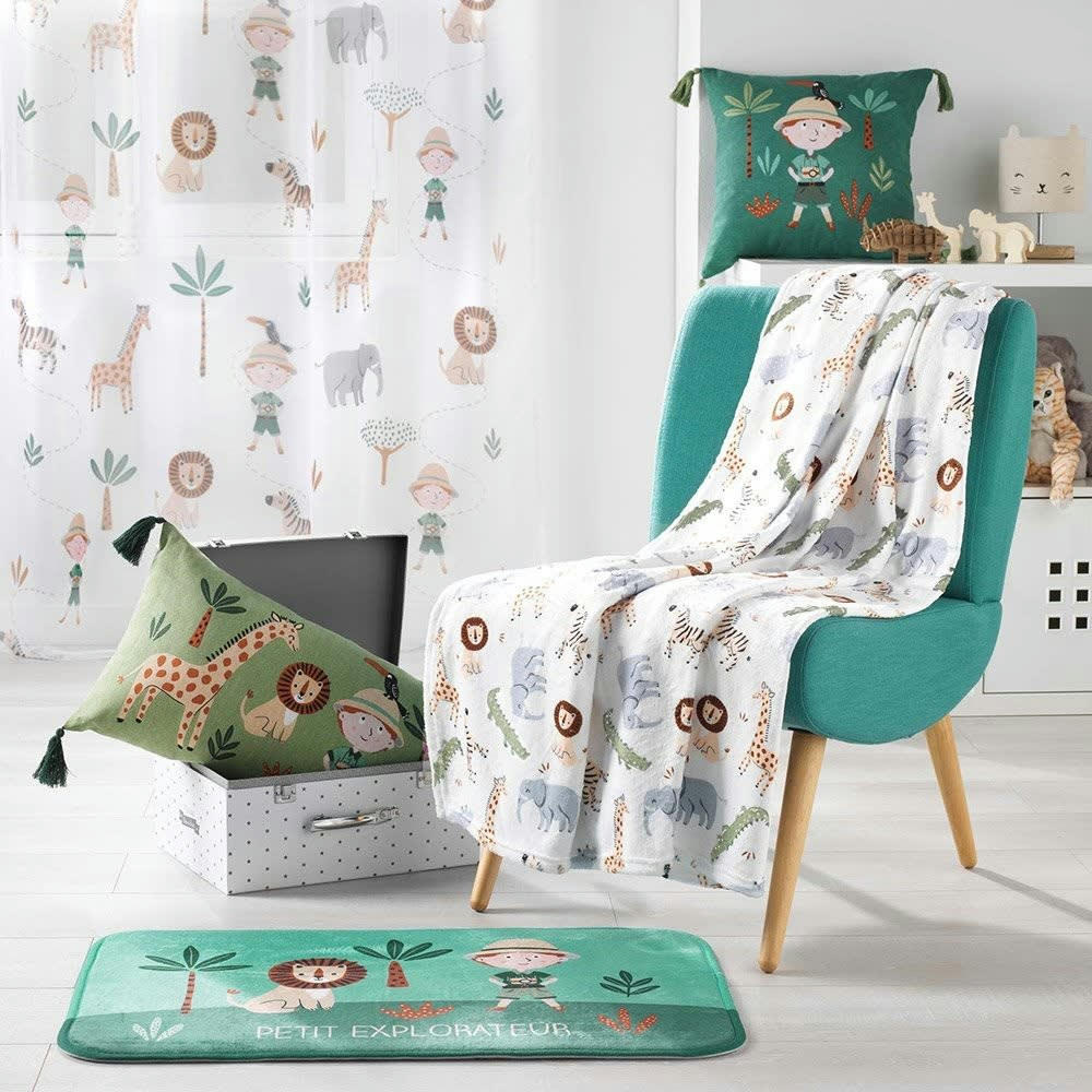 LÉO L'EXPLORATEUR - Tapis rectangle aspect velours 45x75cm