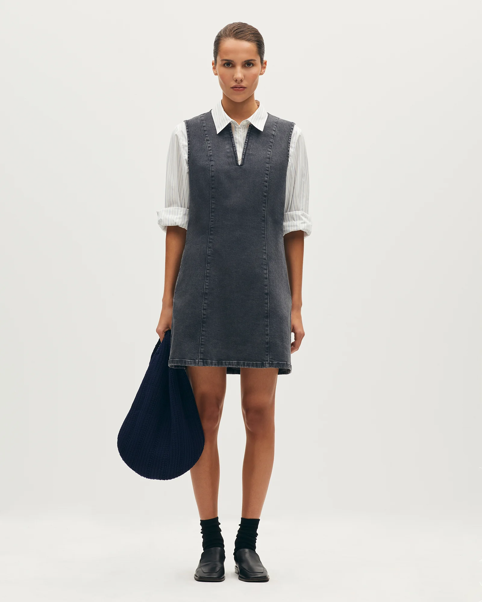 Robe courte en denim