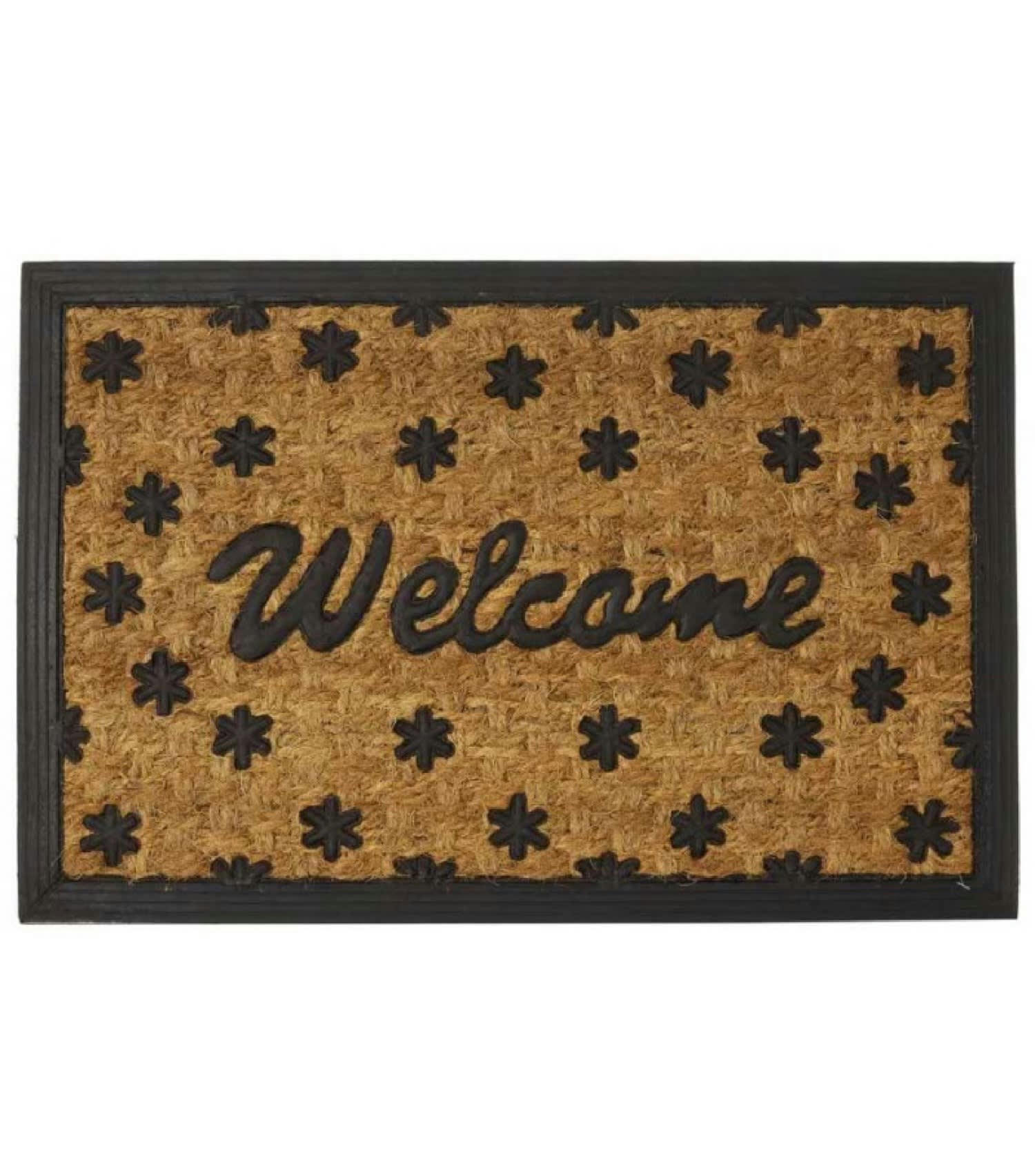 DALIA - Paillasson en caoutchouc et fibres de coco welcome 60x40cm