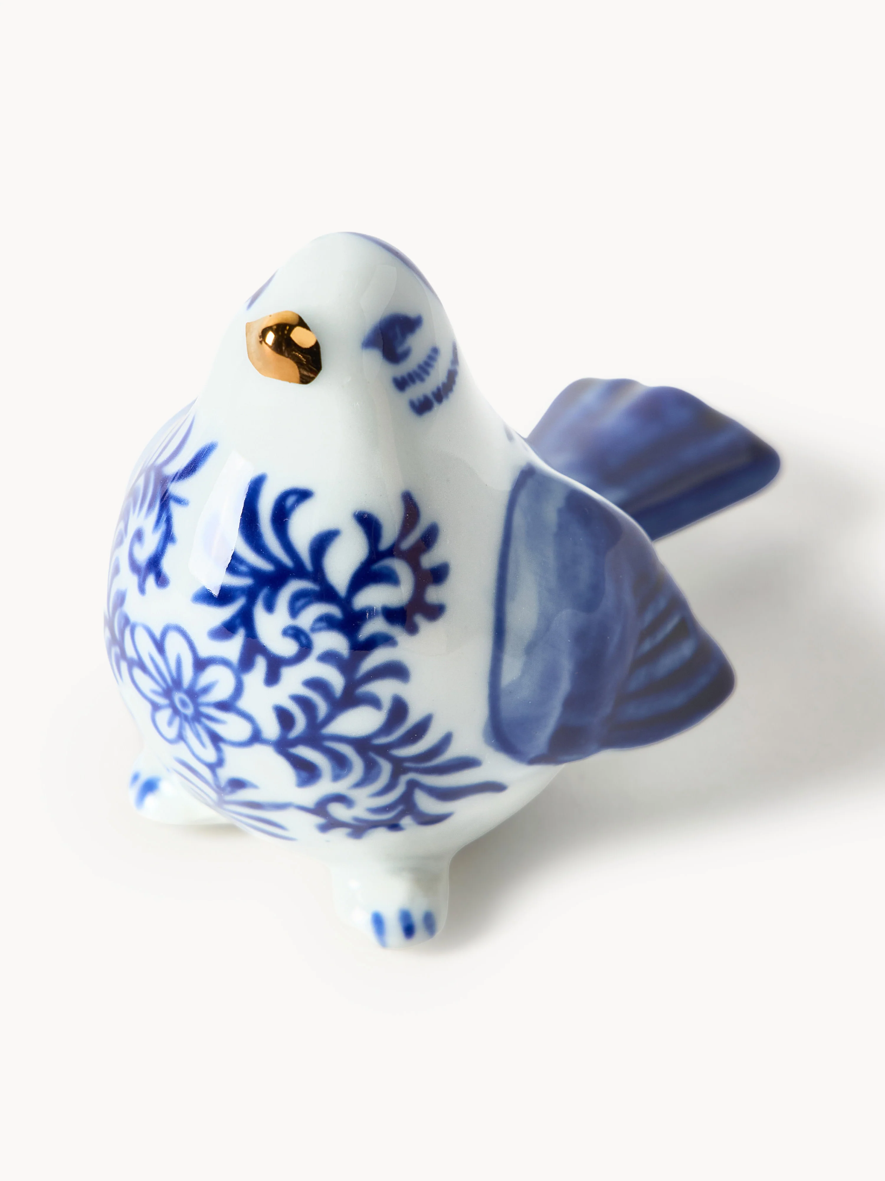 Handbemalte Deko-Objekte Blue Bird, 4er-Set