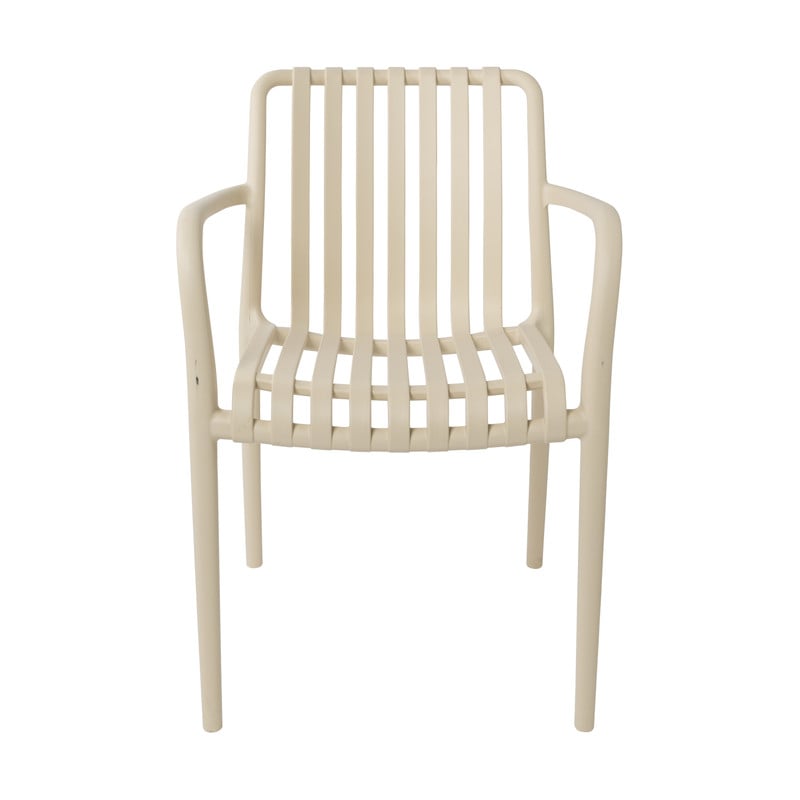 Stapelbare tuinstoel Lea met armleuning - beige - 80x58x55 cm