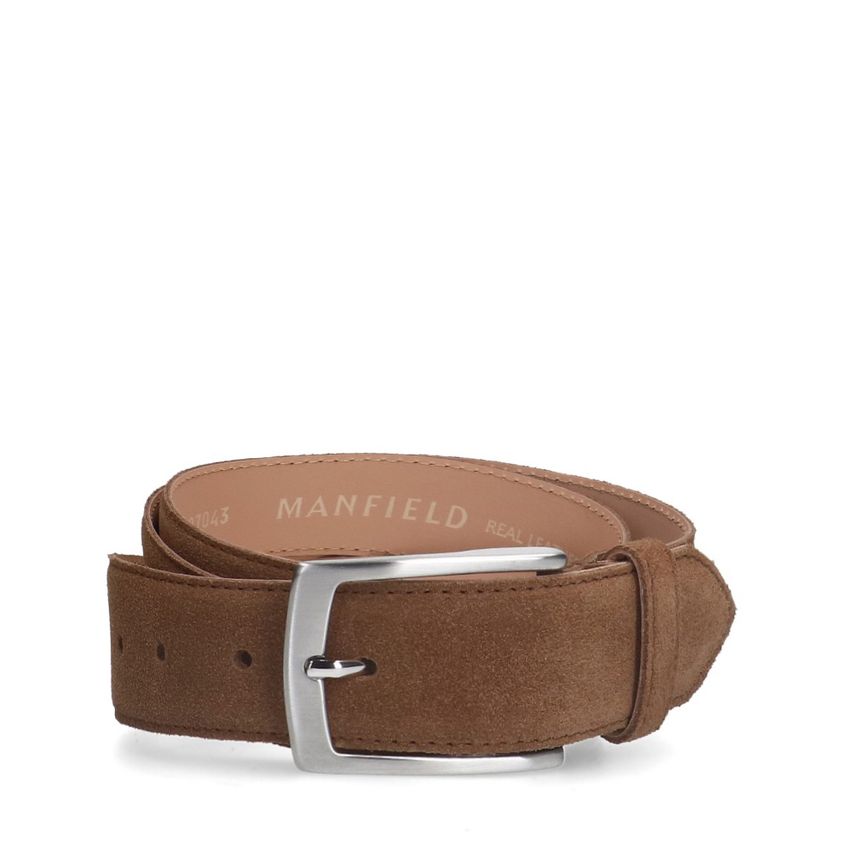 Manfield Taupe suède riem