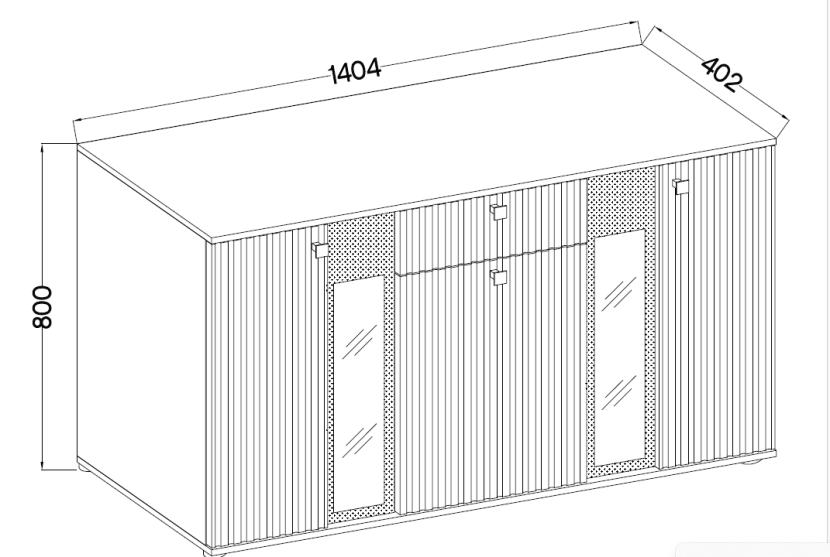 Komoda SALSA Front MDF z frezowaniem Biały