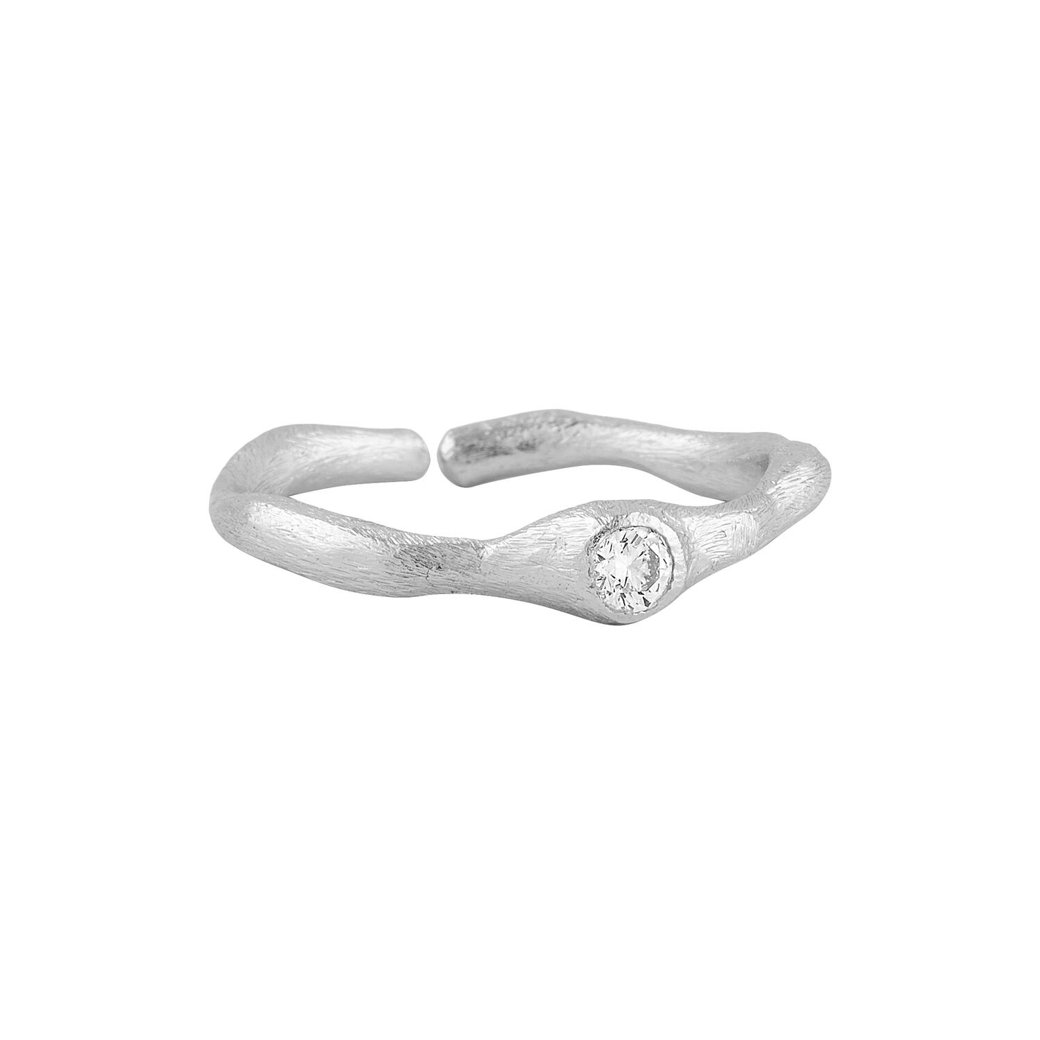 Ring med zirkon, sølv