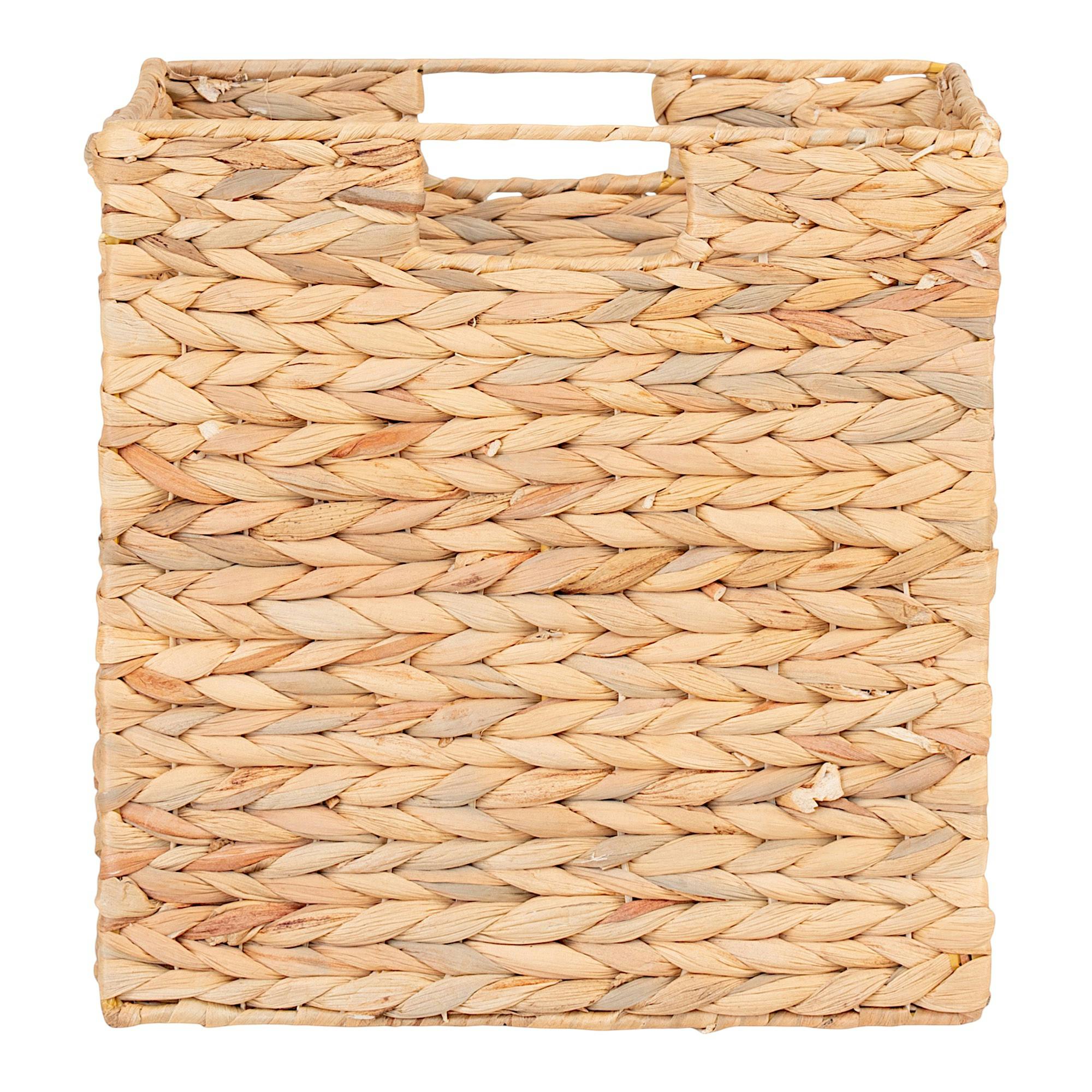 Panier de rangement pliant en jacynthe d'eau 30 cm