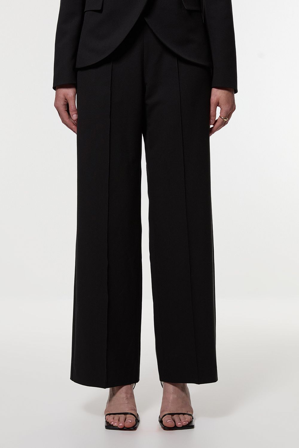 KarenMillen Tall Compact Stretch Pocket Detail Tailored Wide Leg Trouser