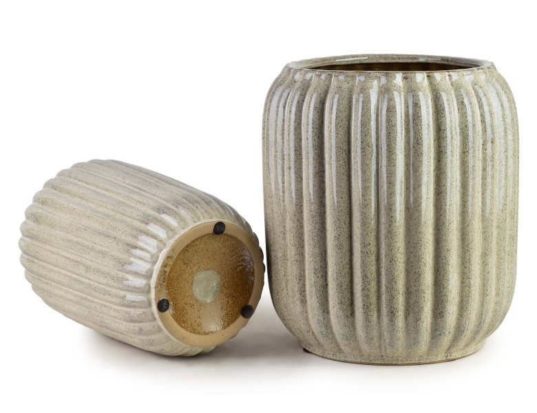 NEVA BEIGE Komplet 2 osłonek ceramicznych 40x40x44/28x28x40,5cm BIG