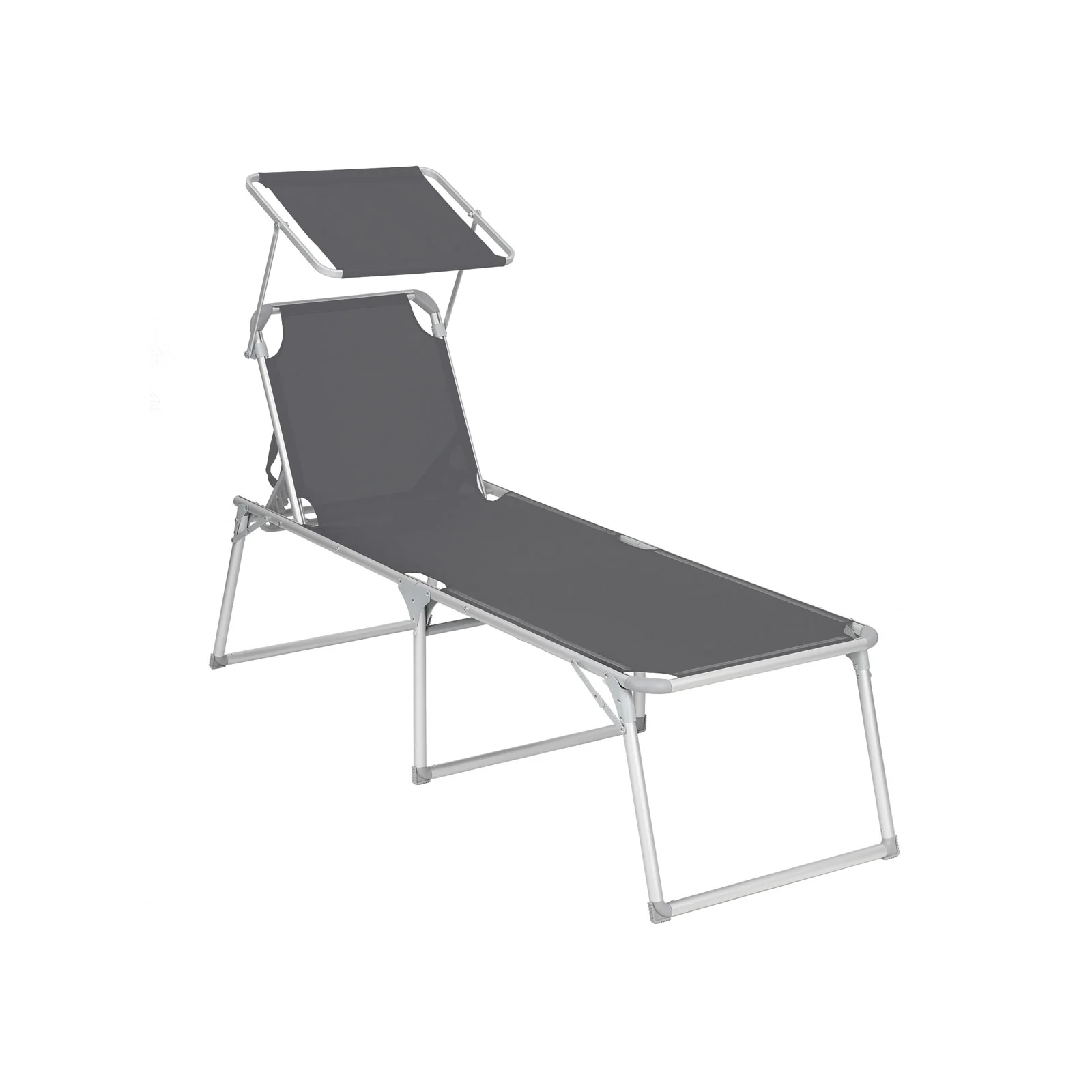Chaise longue avec pare-soleil
