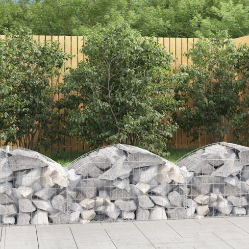 NNEVL Arched Gabion Basket 100x50x40/60 cm Galvanised Iron