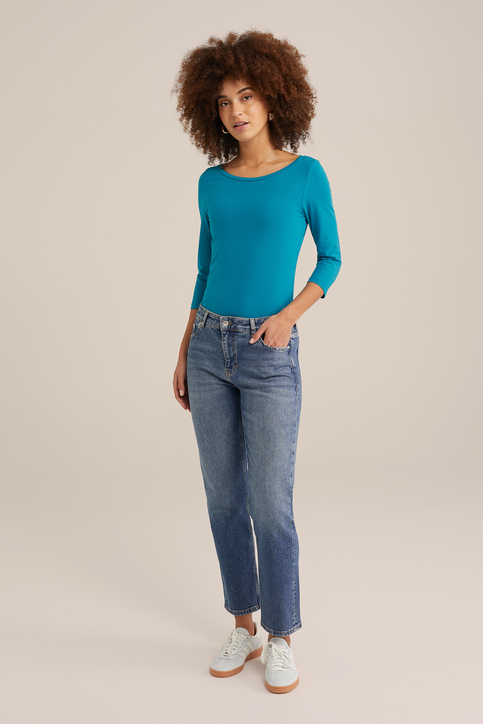 Dames T-shirt met driekwart mouwen