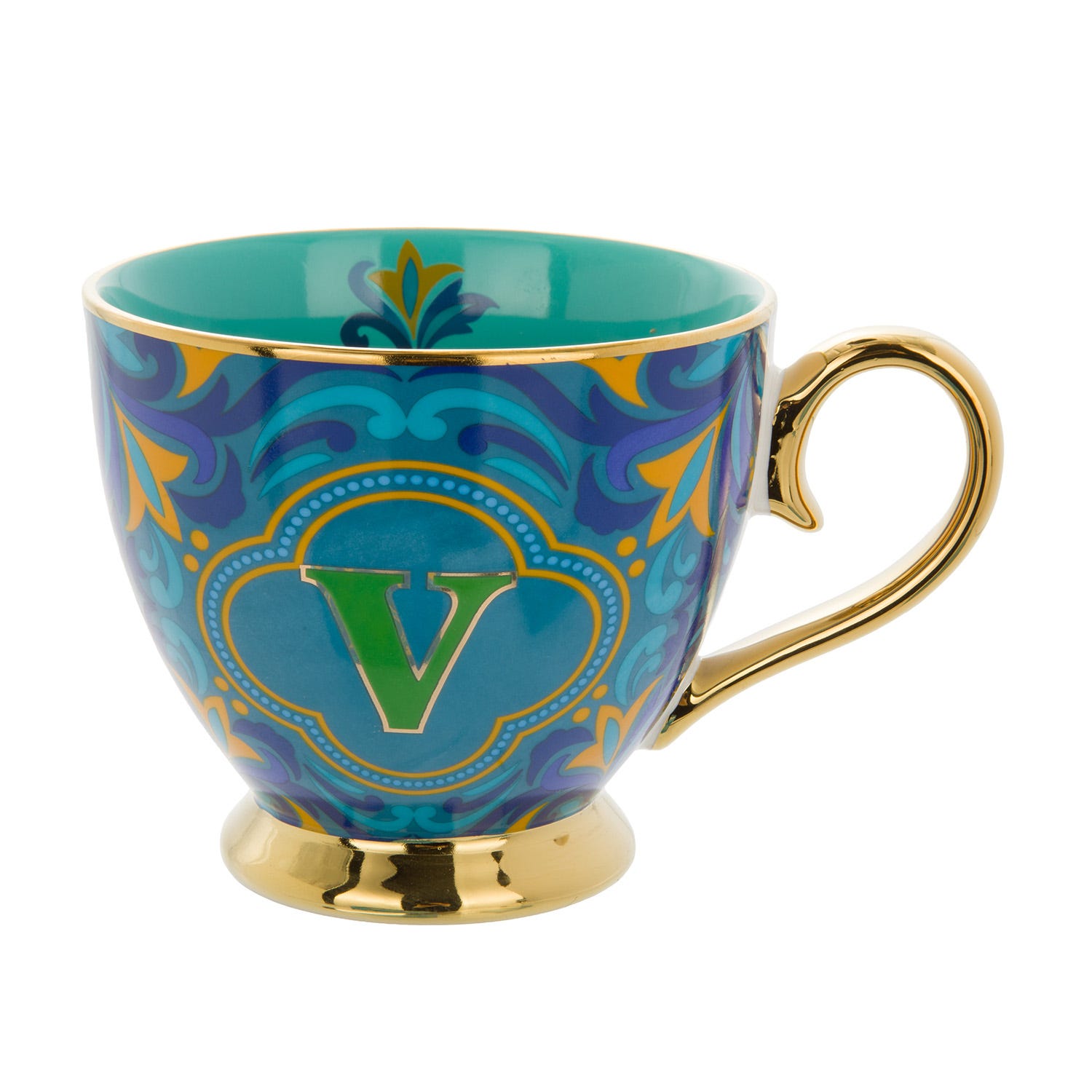 Tazza lettera V porcellana 450 ml Royal Garden
