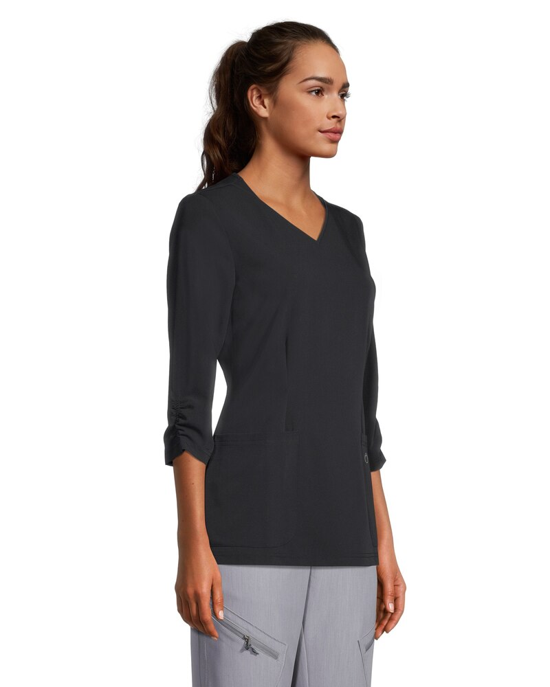 HEALTH PRO Women's 3/4 Sleeve Patch Pocket Scrub Top