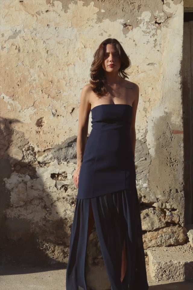 Rosemonde - Robe bustier asymétrique
