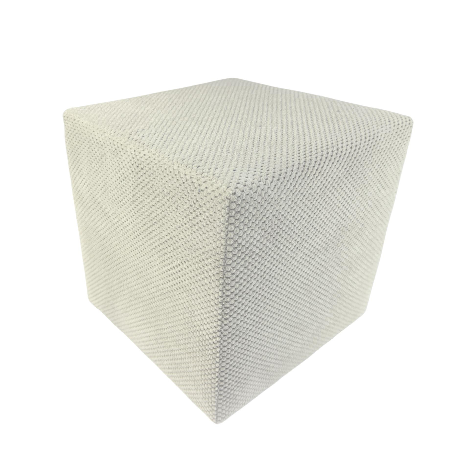 Pufa ZEFIR DOT welurowa 40x40 cm kwadratowa miękka salon jasno beżowa