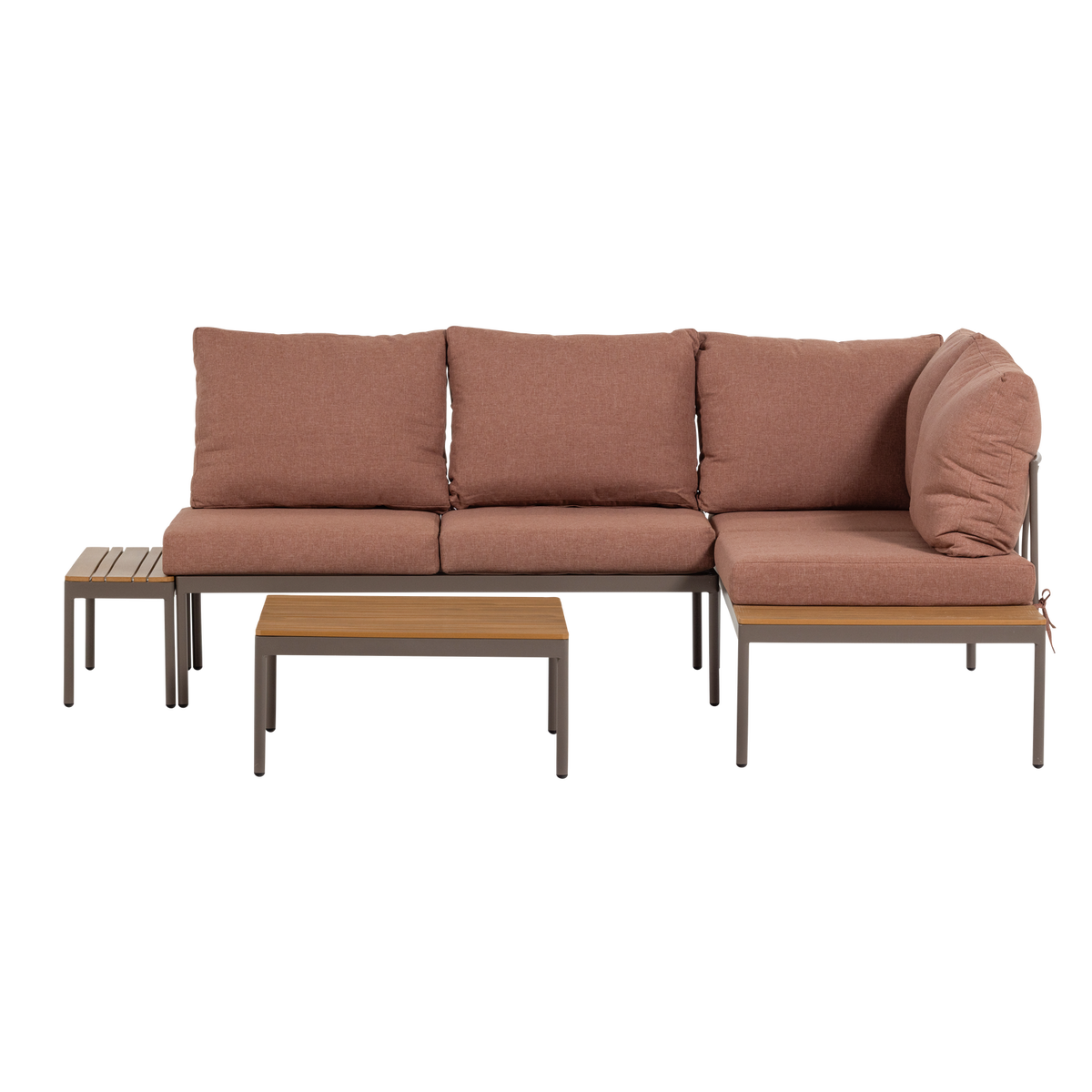 WOOOD loungeset Modulair tuin Zaro - Metaal/Polywood - Roze - 65x183x67