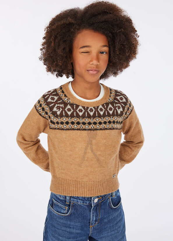 Maglia jacquard in misto alpaca