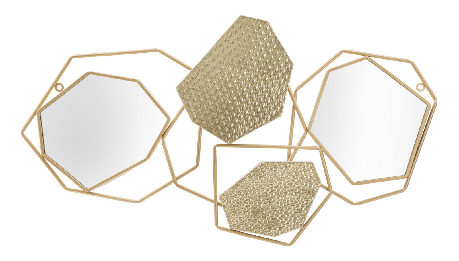 Mauro Ferretti Stone Geometrische wandspiegel in goud metaal