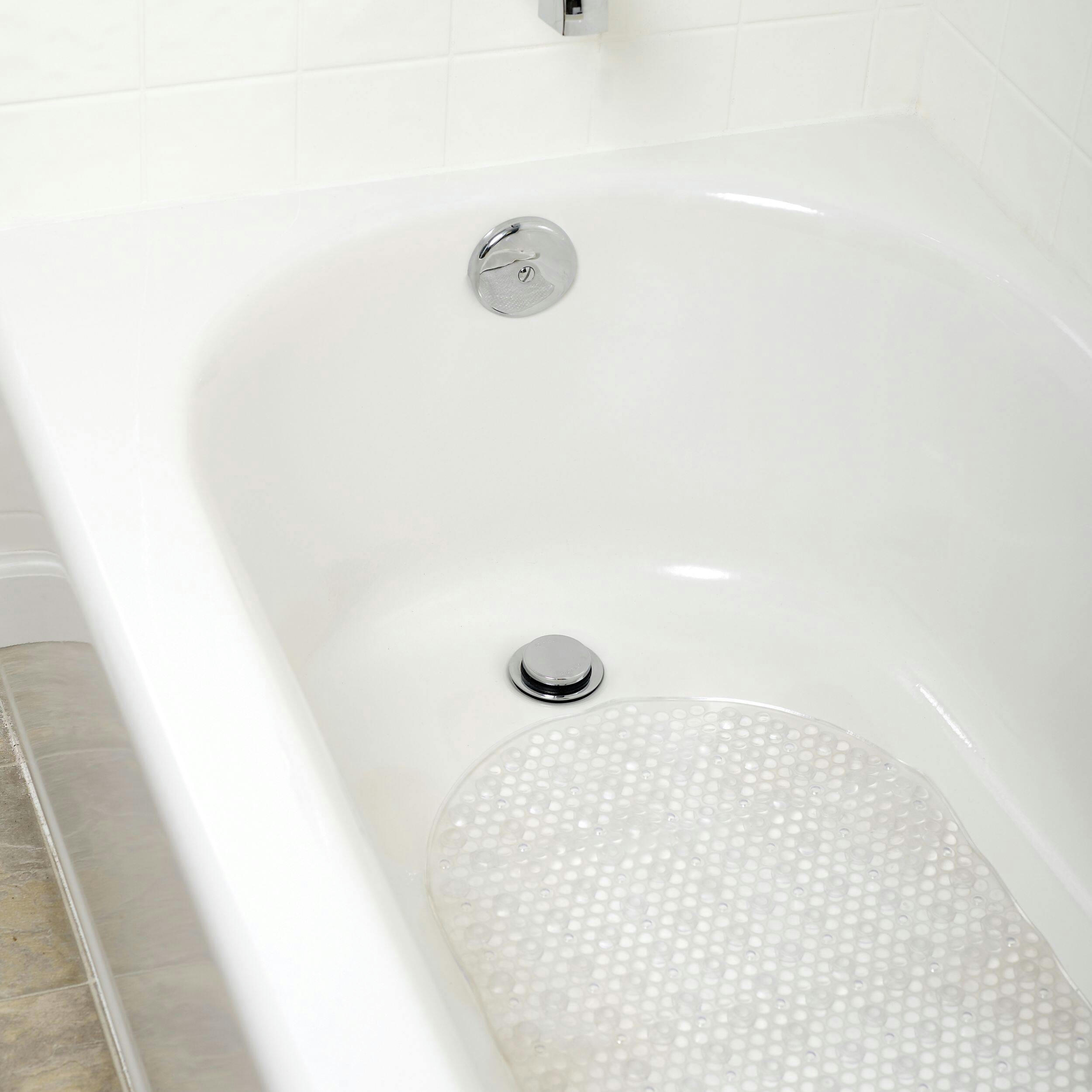For Living Anti-Slip Bath Tub Mat, Clear, 28-in x 15-in