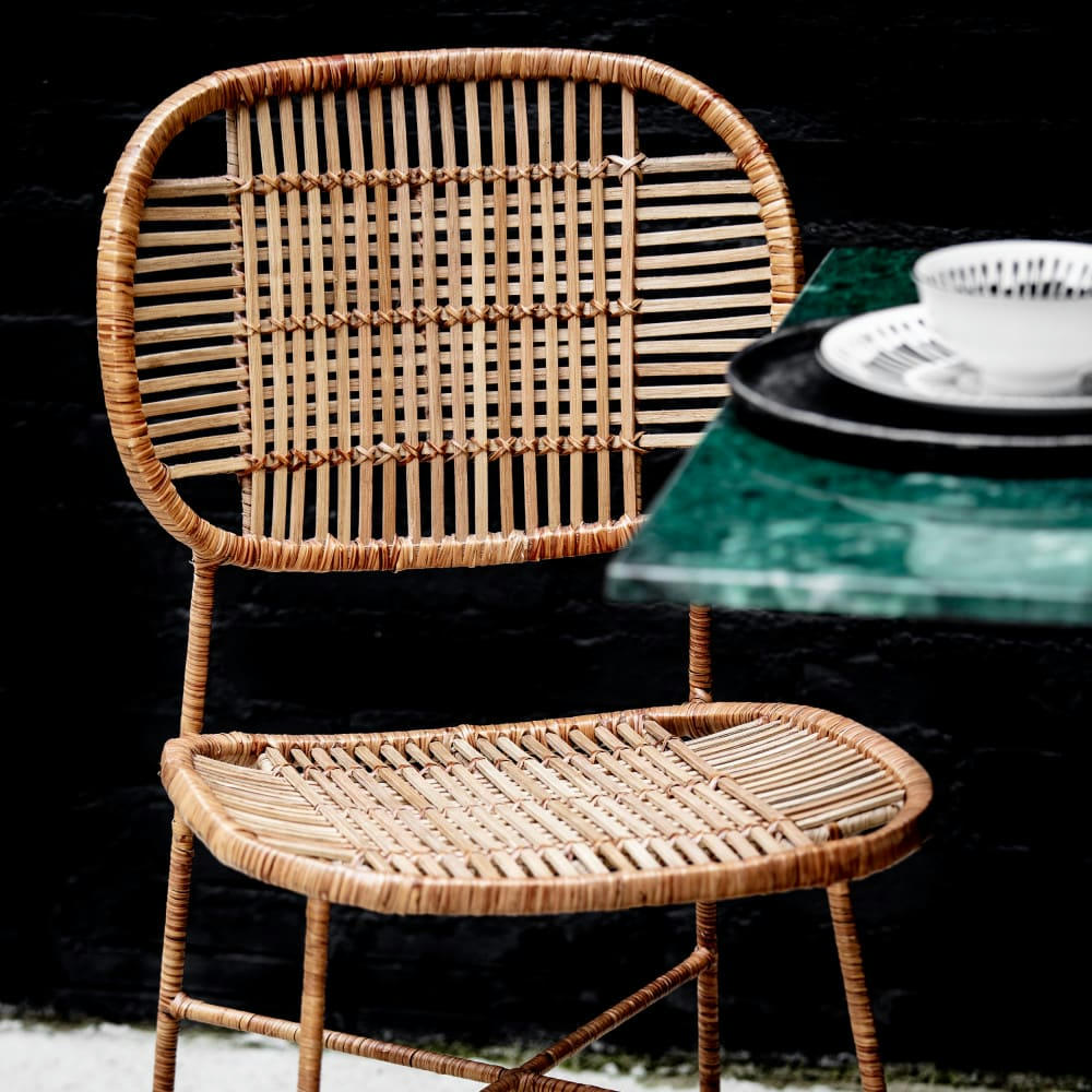 GENEVA - Chaise en rotin et métal