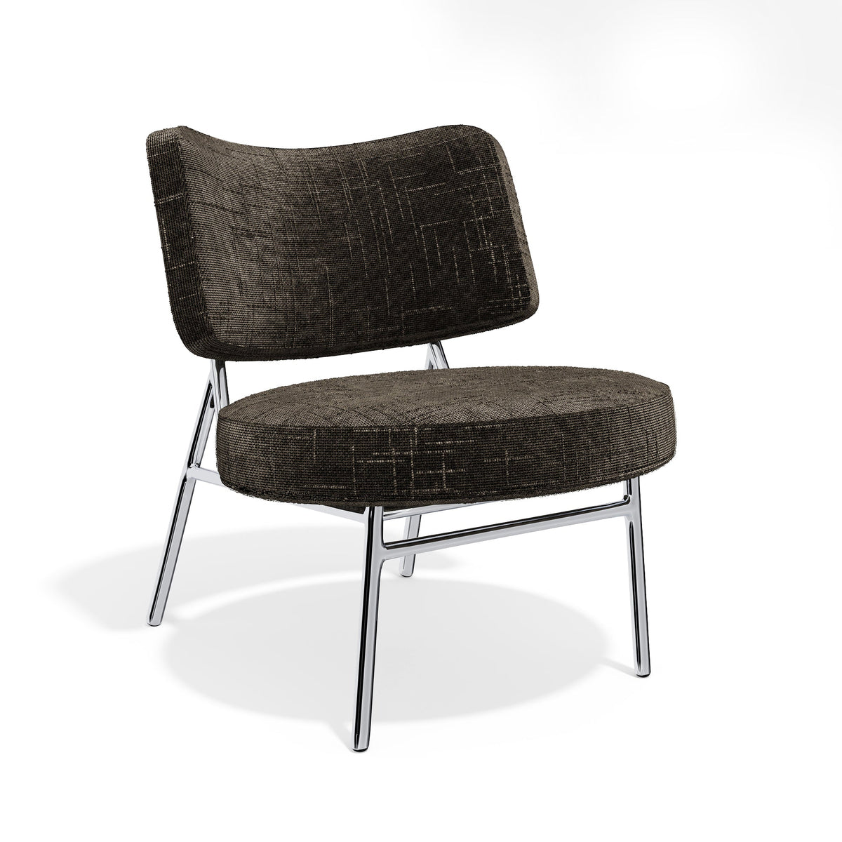 Sia Home - Fauteuil IGGY - Fluweel weefsel - Expresso bruin - 60cm
