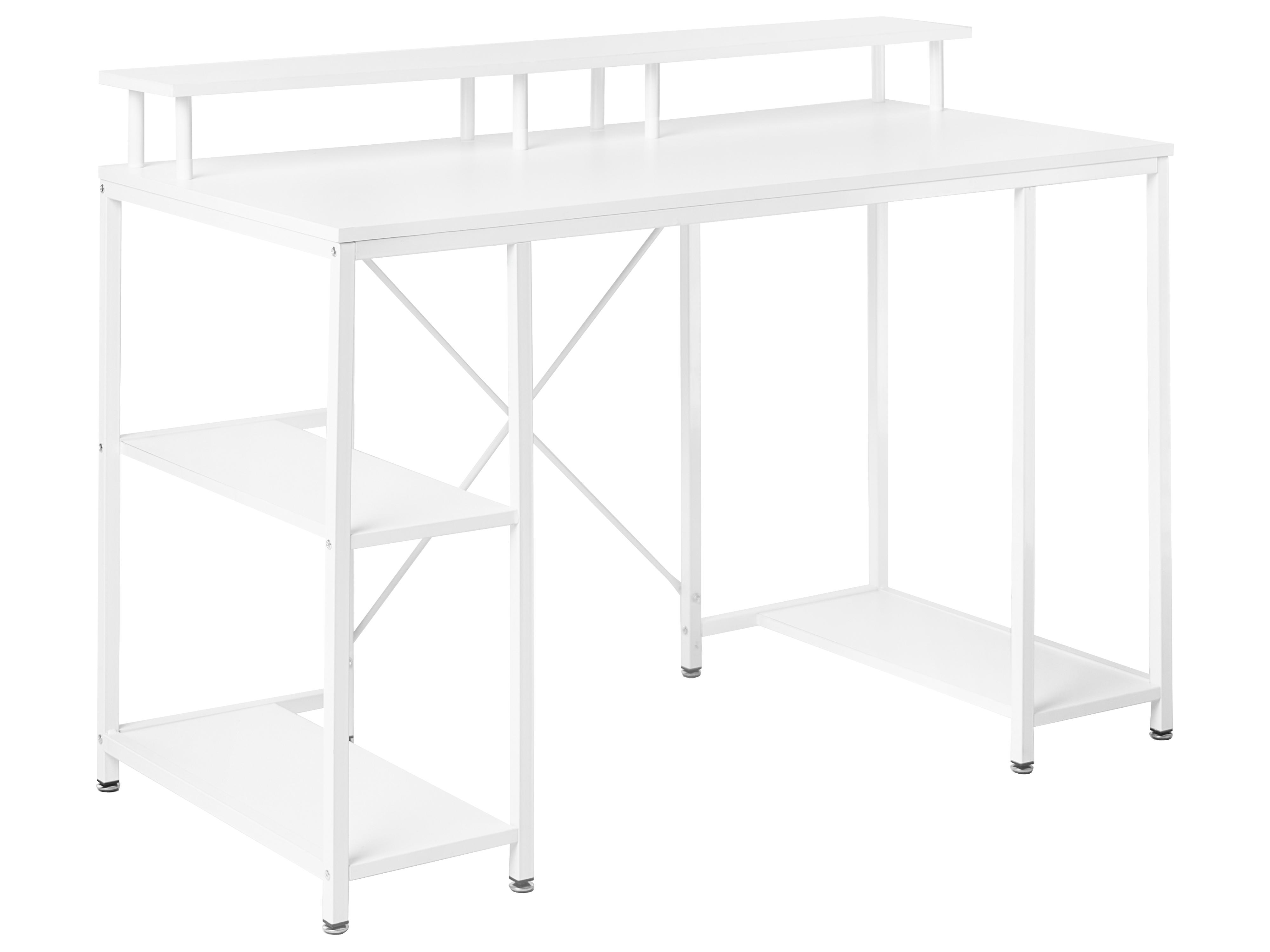 Home Office Desk CADDO White 120 cm 60 cm with Shelves