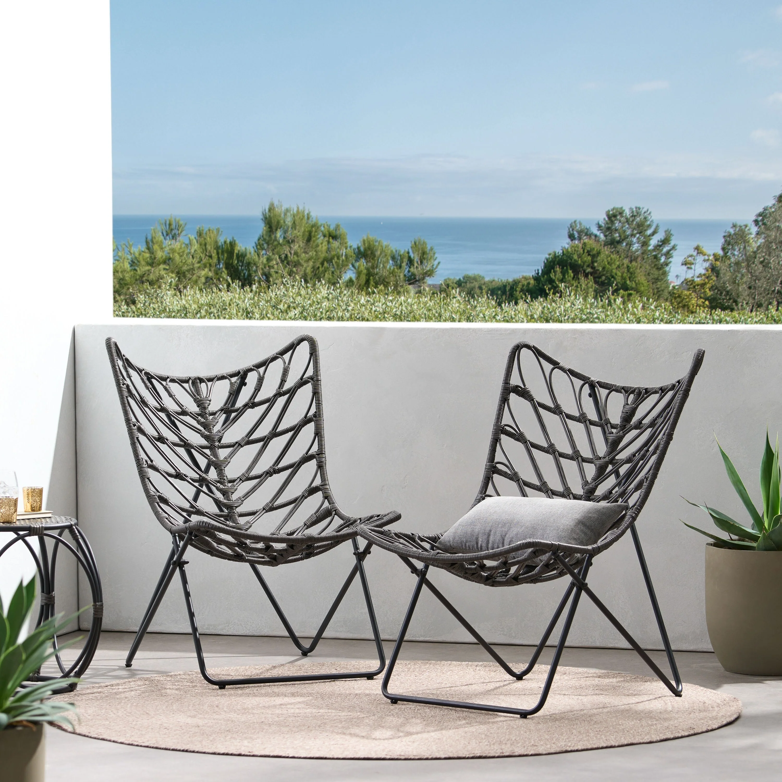 Byson Wicker Outdoor Accent Chairs by Christopher Knight Home