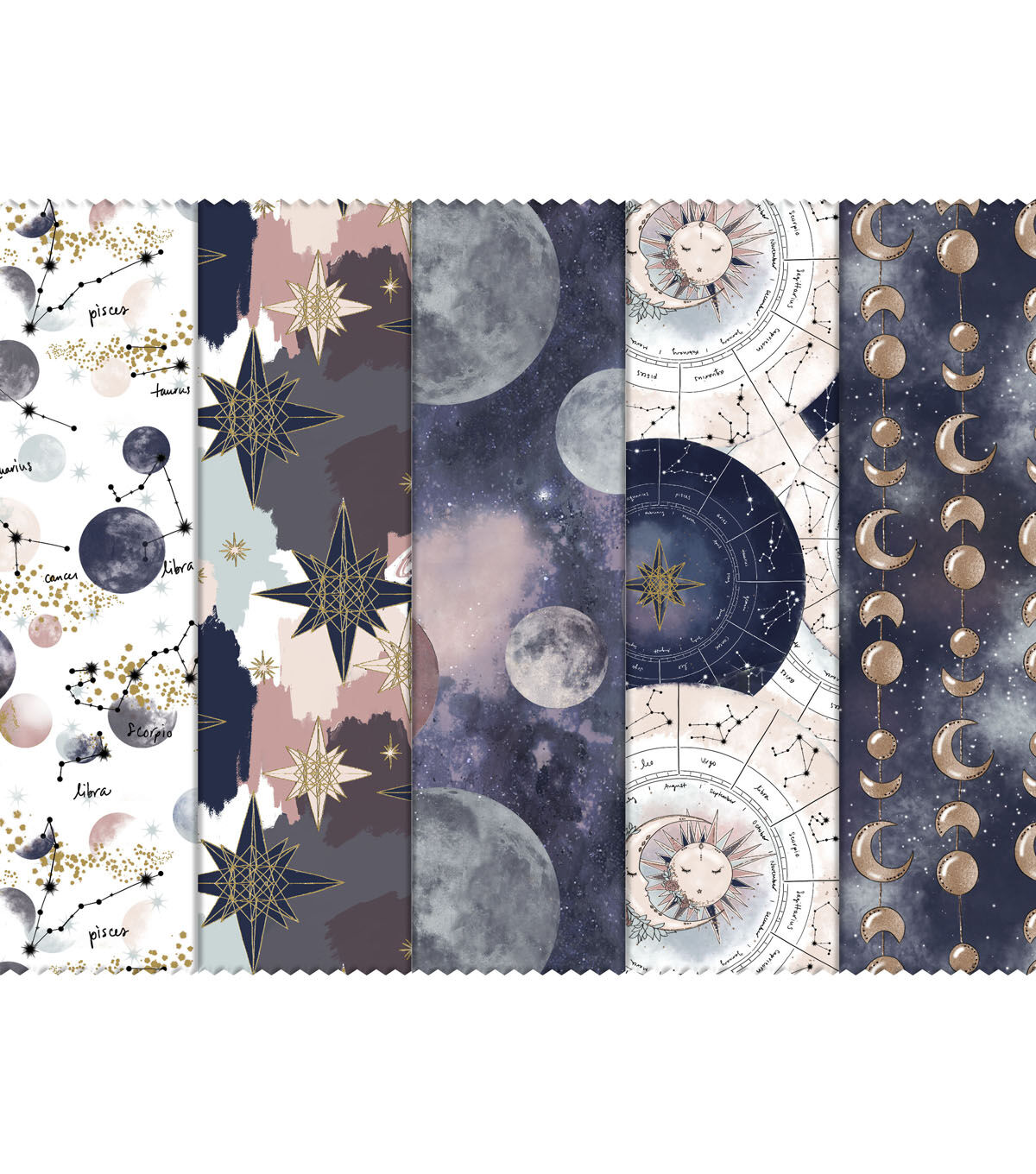 10 Celestial Stars Square Cotton Fabric by Keepsake Calico