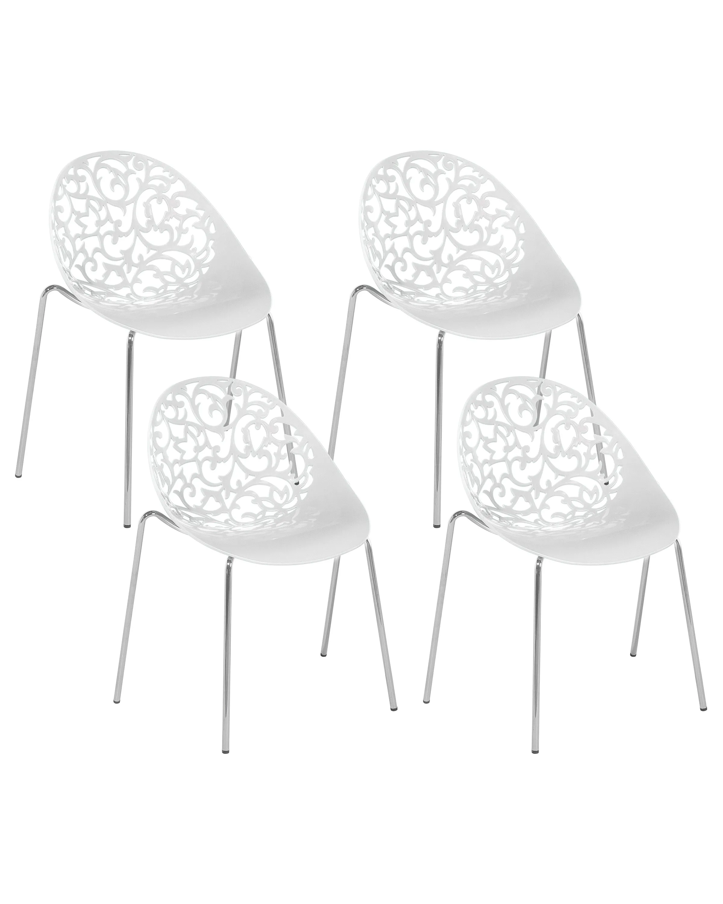 Set of 4 Dining Chairs MUMFORD White