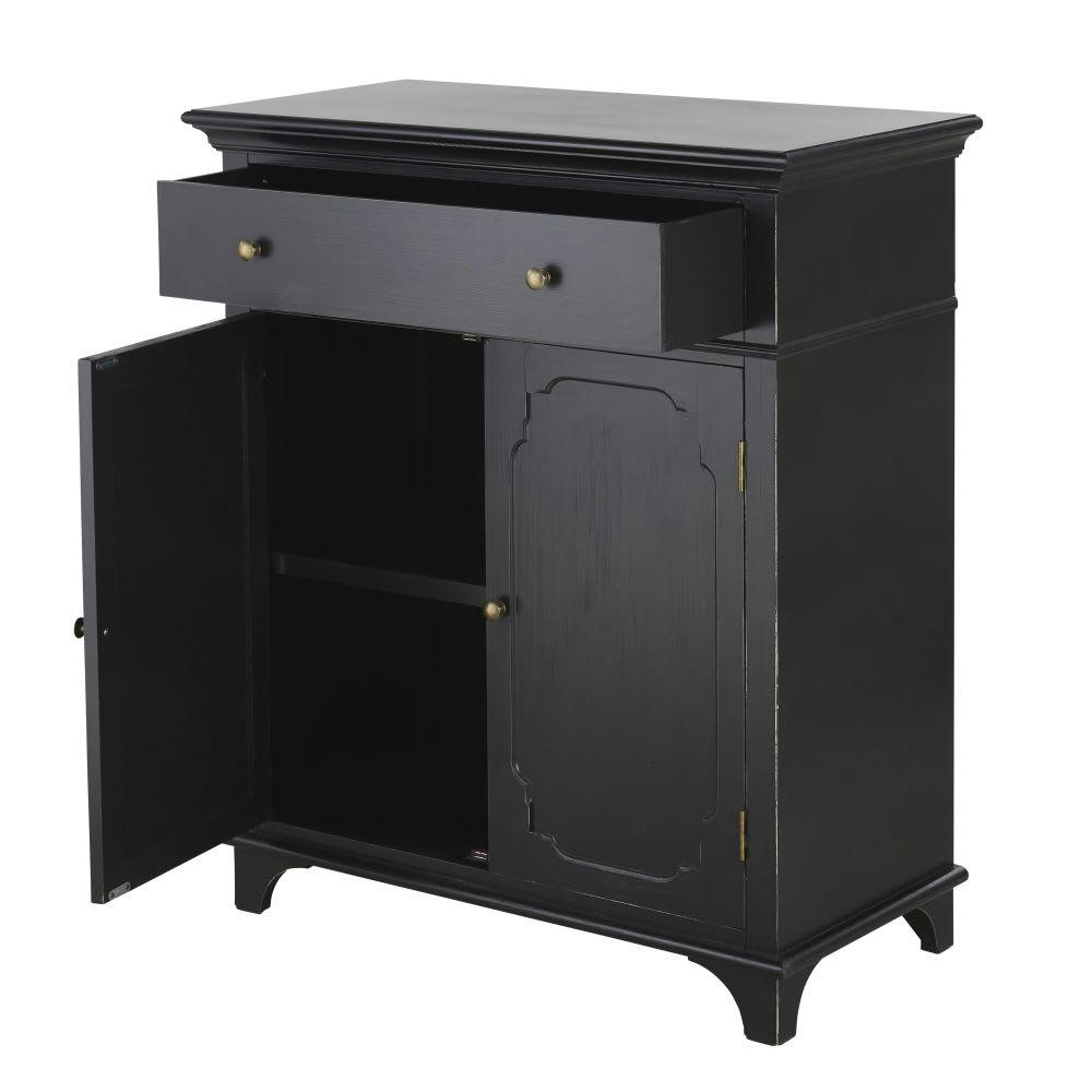 Selena - Buffet 2 portes 1 tiroir noir charbon