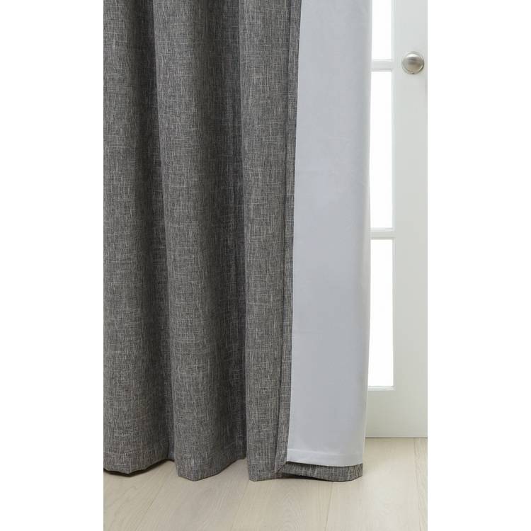 Habitat Blackout Eyelet Curtains - Charcoal - 117x137cm
