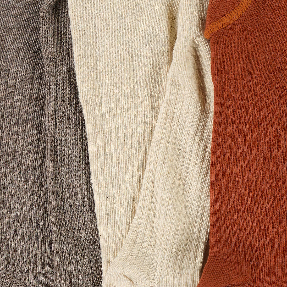 Lot de 3 collants unis côtelés