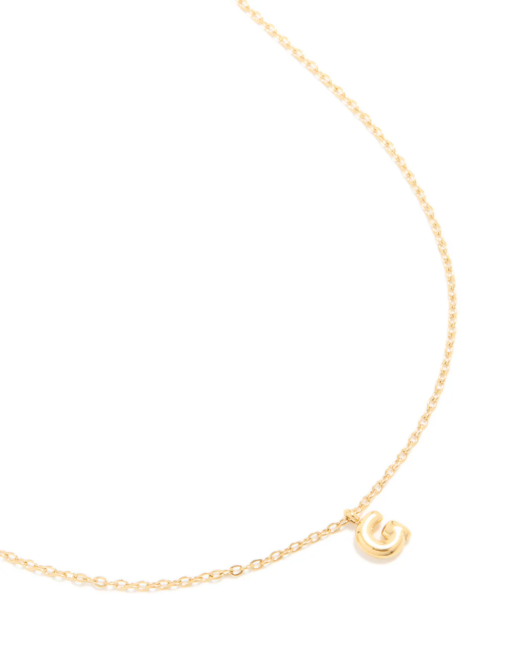 Waterproof Gold Plated Stainless Steel Mini Bubble Letter G Necklace