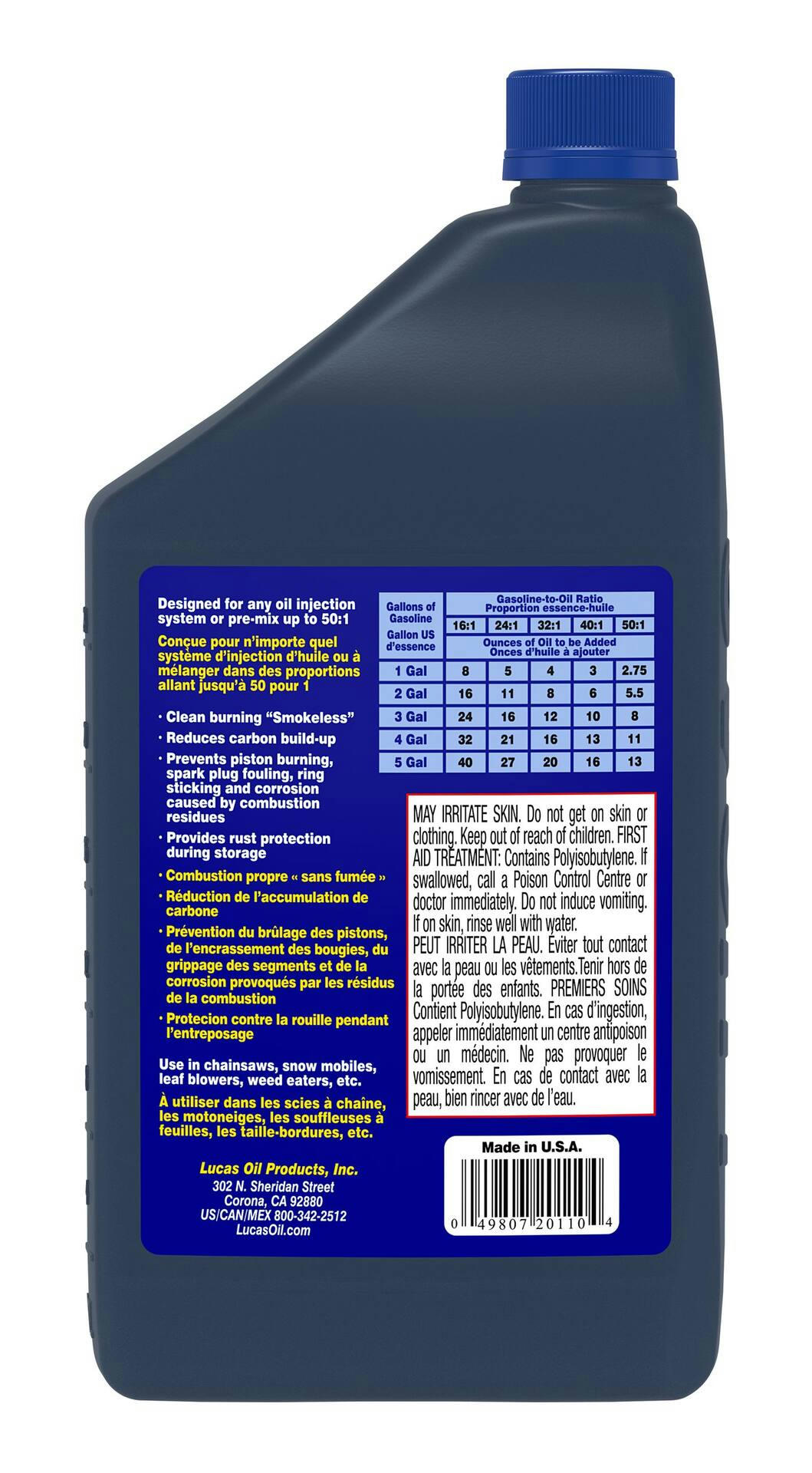 Lucas Oil 2-Stroke Semi-Synthetic Oil, 946-mL