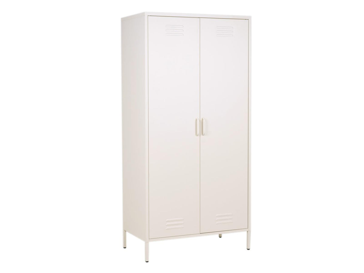 MaximaVida metalen kleding lockerkast Finn 90 x 50 x 185 cm ivoor - 4 schappen