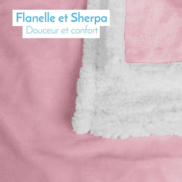 Couverture, plaid polaire pour enfant 75 x 100 cm en flanelle et sherpa ultra doux - Bleu - Monsieur Bébé