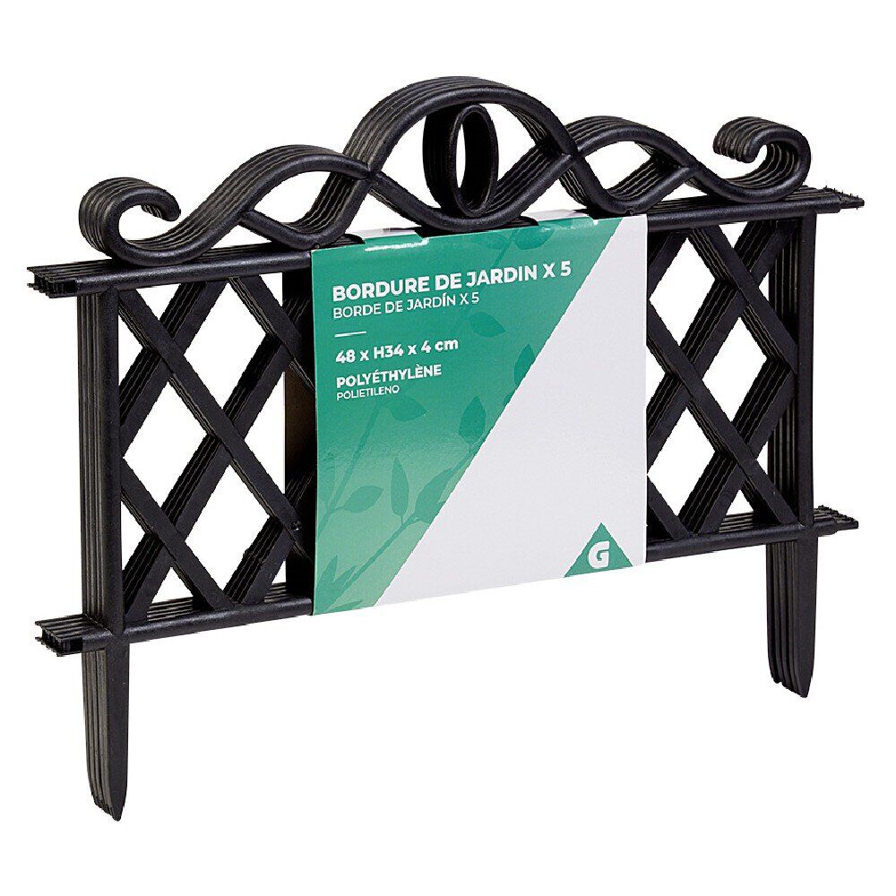Bordure de jardin noire x5