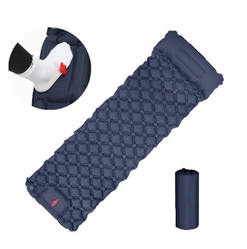 NNEOBA Outdoor Ultralight Camping Sleeping Pad with Built-in Pump and Headrest