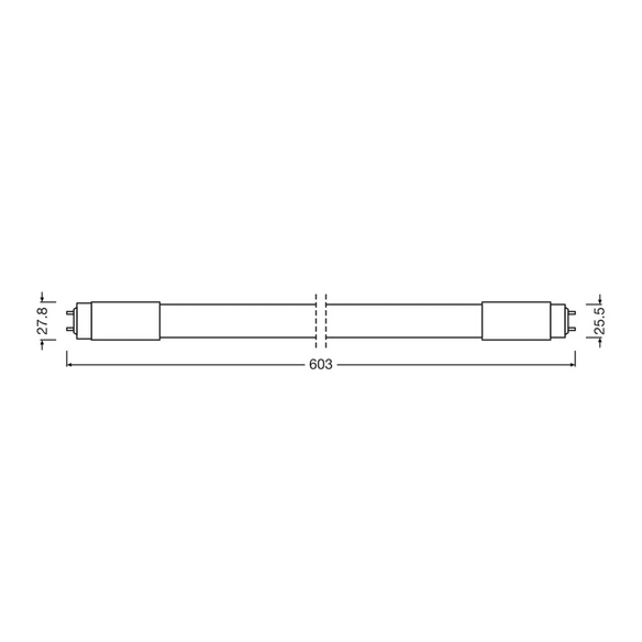 LED-Röhre, G13, LxBxH: 60,3x2,8x2,8 cm, kaltweiß