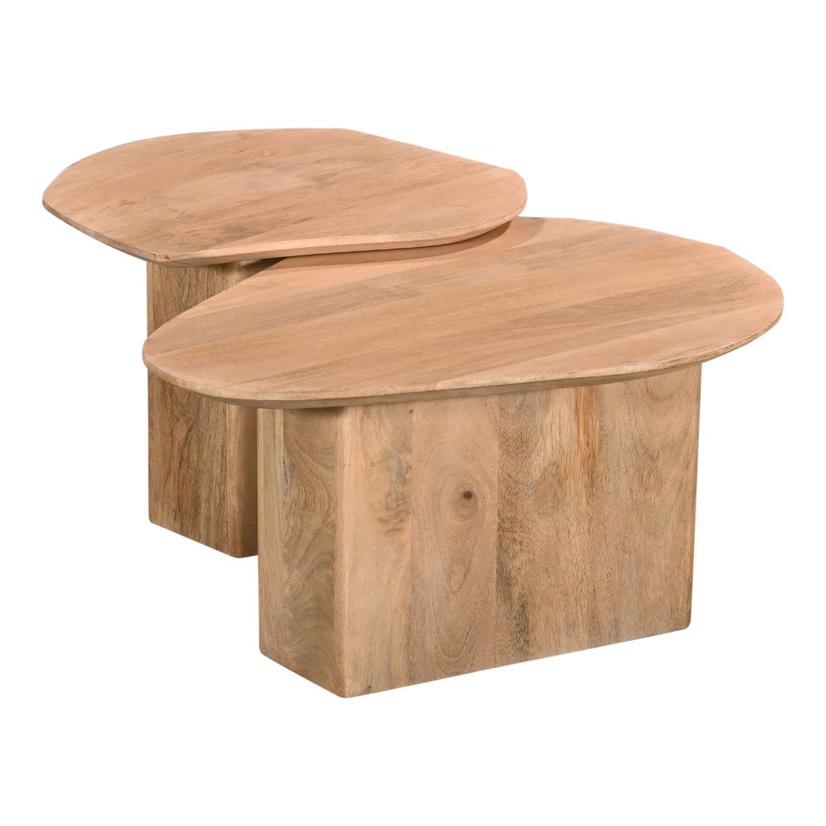Giga Meubel Salontafel Jinte Organisch - Mangohout - Naturel - Set van 2