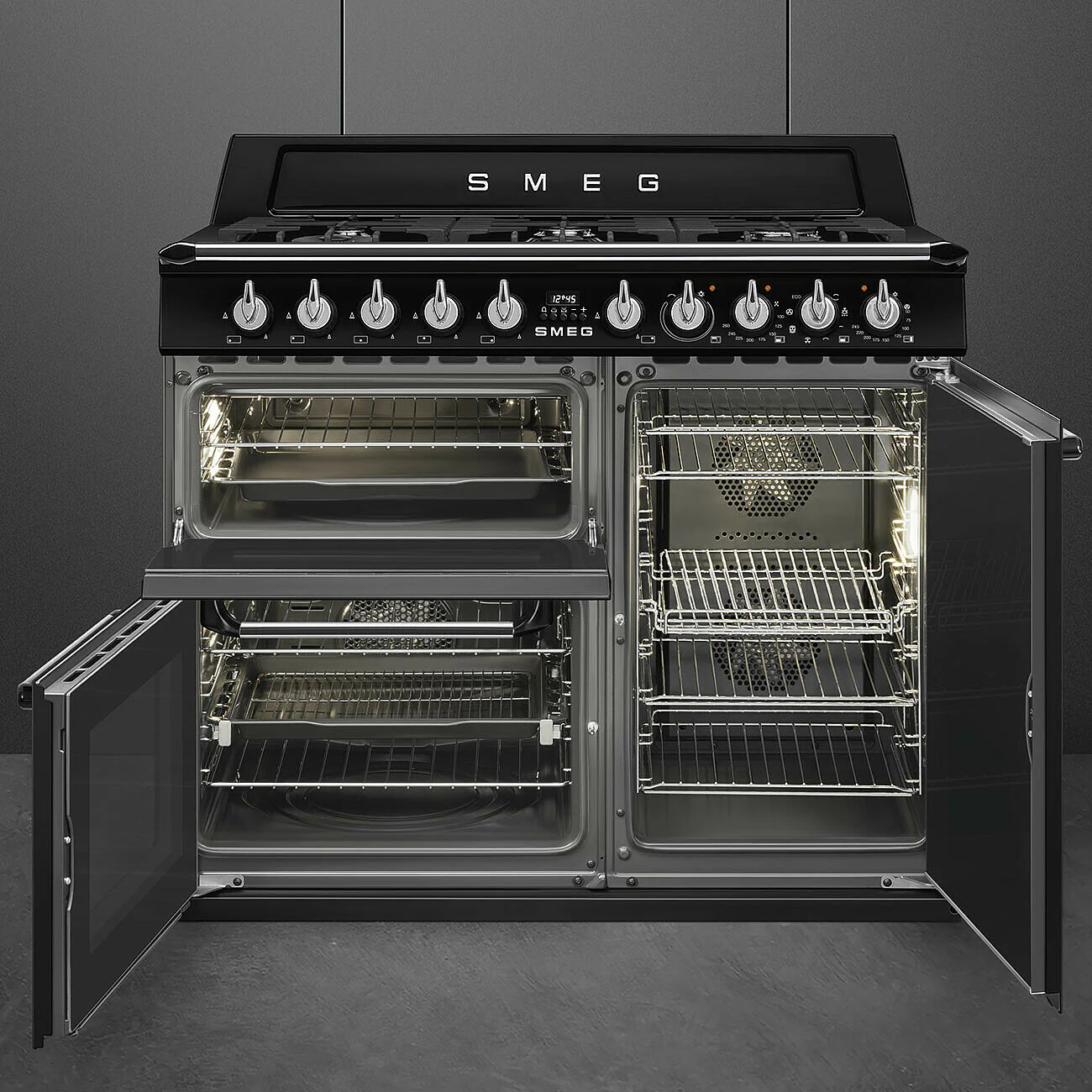 100cm Victoria Dual Fuel Range Cooker Black