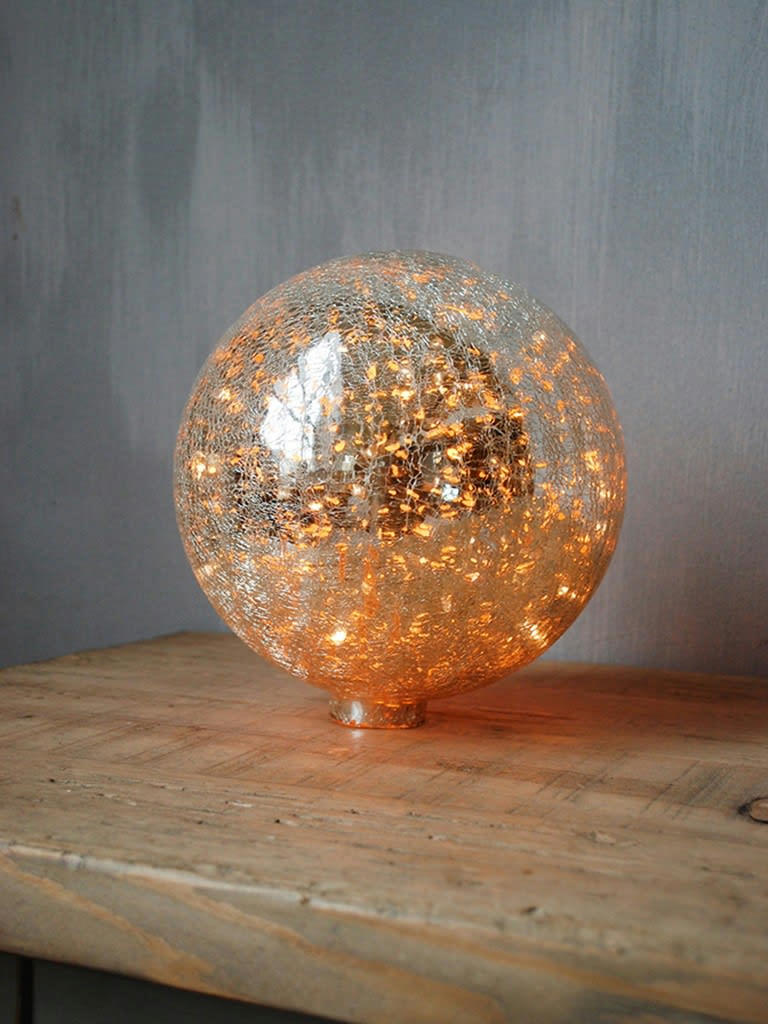 GUIRLANDE - Lampe à poser 20cm en verre mercurisé transparent