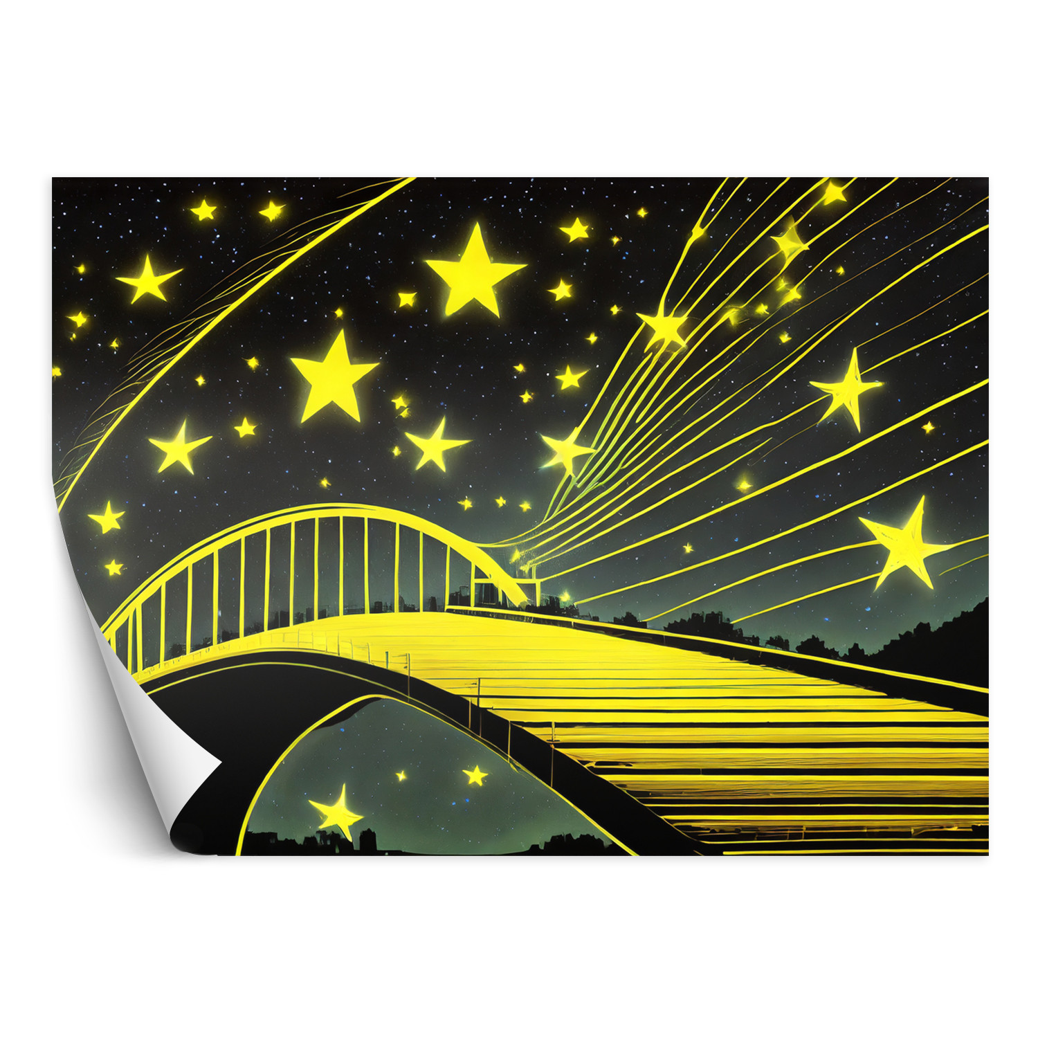 Feeby Fototapeta Gwiazdy Most Abstrakcyjny Neon